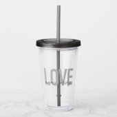 Moderne, eenvoudige, coole, stedelijke design Love Acryl Drinkbeker (Voorkant)