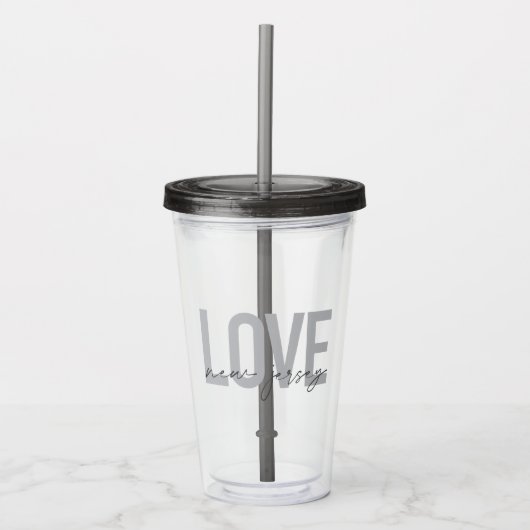 Moderne, eenvoudige, coole, stedelijke design Love Acryl Drinkbeker (Voorkant)