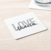 Moderne, eenvoudige, coole, stedelijke design Love Kartonnen Onderzetters (Schuin)