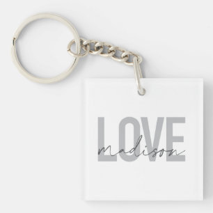 Moderne, eenvoudige, coole, stedelijke design Love Sleutelhanger