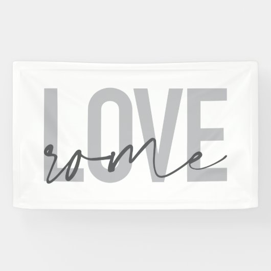 Moderne, eenvoudige, coole, stedelijke design Love Spandoek (Horizontaal)