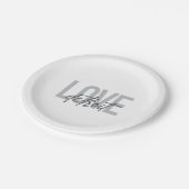 Moderne, eenvoudige, coole, stedelijke ontwerplief papieren bordje (Gekanteld)