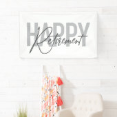Moderne, eenvoudige, coole typografie Happy Retire Spandoek (Insitu)