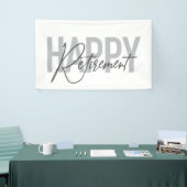 Moderne, eenvoudige, coole typografie Happy Retire Spandoek (Beurs)