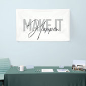 Moderne, eenvoudige, coole typografie maakt het mo spandoek (Beurs)