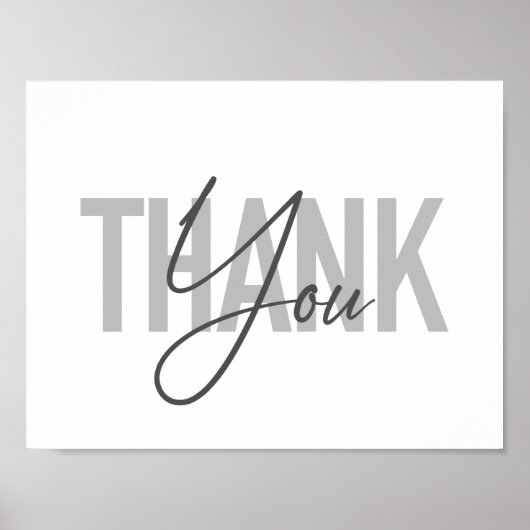 Moderne, eenvoudige, coole typografie van Dank u Poster (Voorkant)
