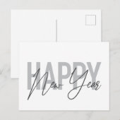 Moderne, eenvoudige, coole typografie van gelukkig briefkaart (Voorkant / Achterkant)