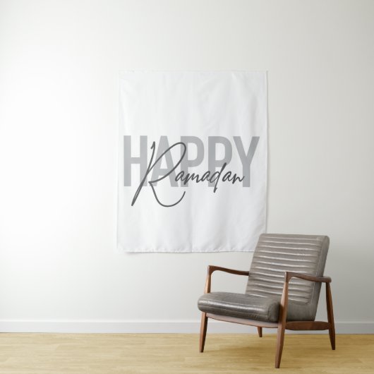 Moderne, eenvoudige, coole typografie van Happy Ra Wandkleed (In situ)