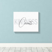 Moderne, eenvoudige, coole typografie van Kindness Canvas Afdruk (Insitu (Houten vloer))