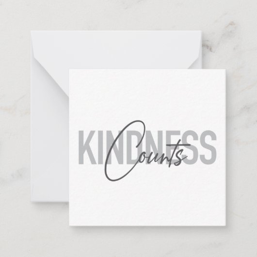 Moderne, eenvoudige, coole typografie van Kindness Notitiekaartje (Voorkant)