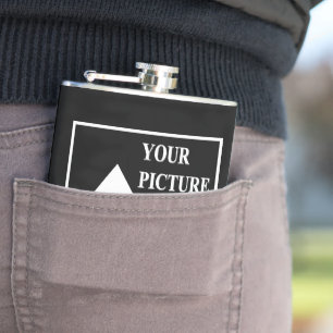 Moderne eenvoudige Creëer uw eigen bruiloft Afbeel Heupfles