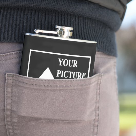 Moderne eenvoudige Creëer uw eigen bruiloft Afbeel Heupfles (Voorbeeld)