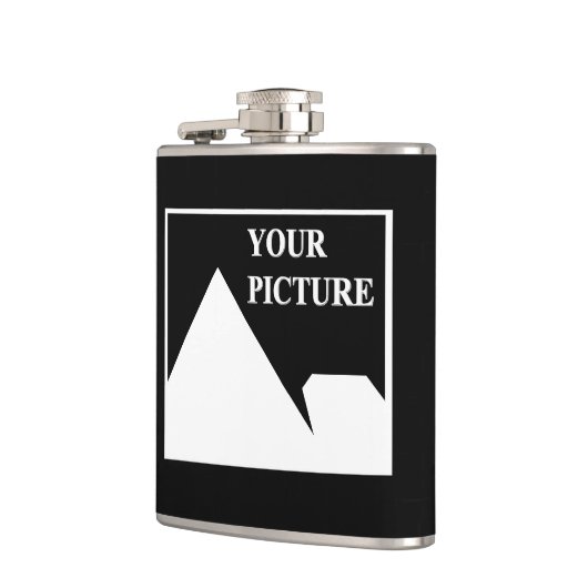 Moderne eenvoudige Creëer uw eigen bruiloft Afbeel Heupfles (Links)