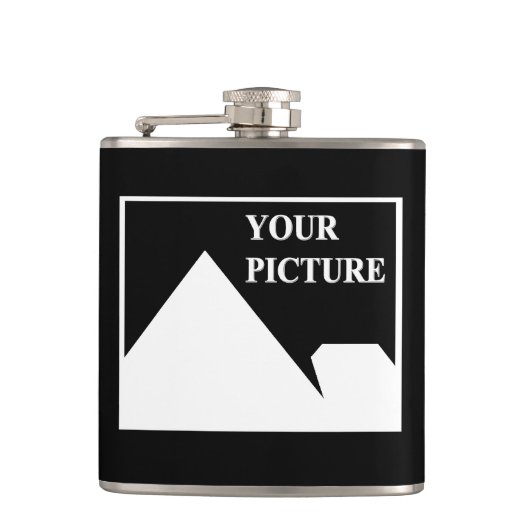 Moderne eenvoudige Creëer uw eigen bruiloft Afbeel Heupfles (Voorkant)