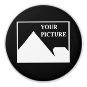 Moderne eenvoudige Creëer uw eigen bruiloft Afbeel Keramische Knop (Voorkant)