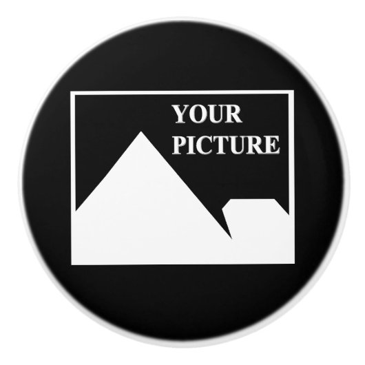 Moderne eenvoudige Creëer uw eigen bruiloft Afbeel Keramische Knop (Voorkant)