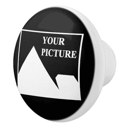 Moderne eenvoudige Creëer uw eigen bruiloft Afbeel Keramische Knop (Rechts)