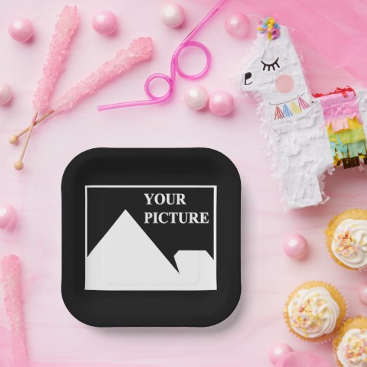 Moderne eenvoudige Creëer uw eigen bruiloft Afbeel Papieren Bordje (Feest)