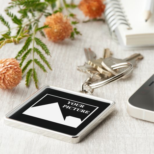 Moderne eenvoudige Creëer uw eigen bruiloft Afbeel Sleutelhanger (Zijkant)