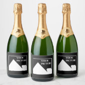 Moderne eenvoudige Creëer uw eigen bruiloft Afbeel Sparkling Wijnetiket (Flessen)