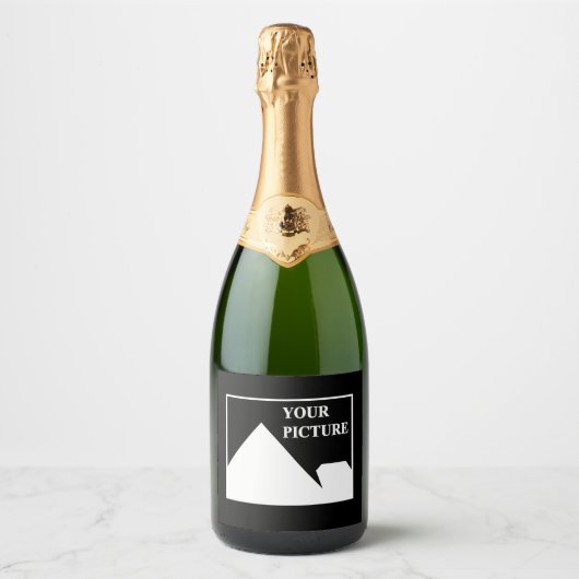 Moderne eenvoudige Creëer uw eigen bruiloft Afbeel Sparkling Wijnetiket (Voorkant)