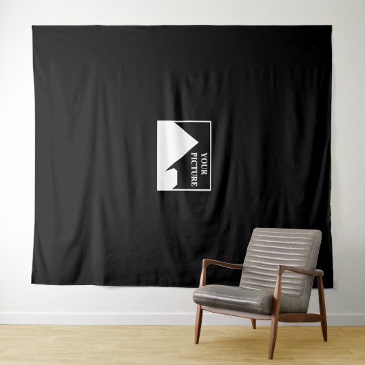 Moderne eenvoudige Creëer uw eigen bruiloft Afbeel Wandkleed (In Situ (horizontaal))