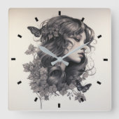 Moderne eenvoudige Creëer Uw eigen vierkante wandk Vierkante Klok (Voorkant)