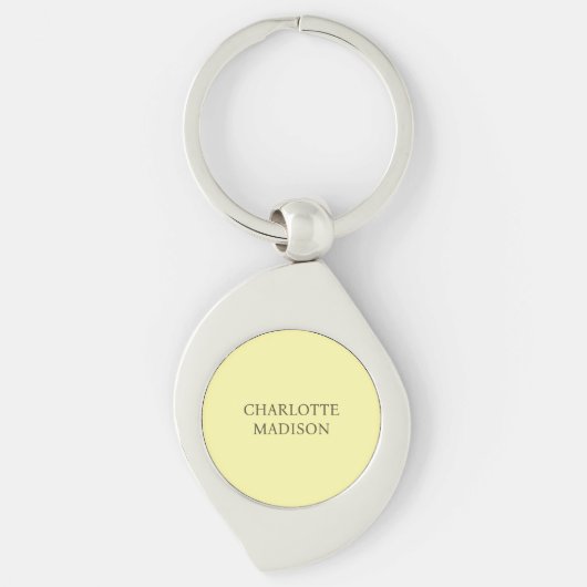 Moderne Eenvoudige Crème Trendy Minimalistische Ge Sleutelhanger (Voorkant)