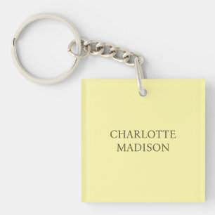 Moderne Eenvoudige Crème Trendy Minimalistische Ge Sleutelhanger