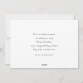 Moderne eenvoudige cursieve script begroeting fami feestdagenkaart (Achterkant)