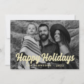 Moderne Eenvoudige Cursieve Script Groet Familie F Feestdagenkaart (Voorkant)