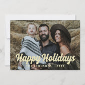 Moderne Eenvoudige Cursieve Script Groet Familie F Feestdagenkaart (Voorkant)