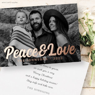Moderne Eenvoudige Cursieve Script Groet Familie F Folie Feestdagenkaart
