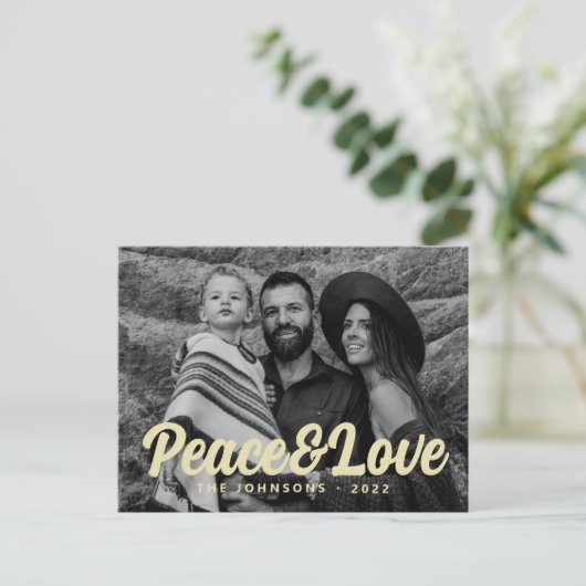 Moderne Eenvoudige cursieve scriptbrochure Foto Feestdagenkaart (Staand voorkant)