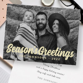 Moderne Eenvoudige cursieve scriptbrochure Foto Feestdagenkaart