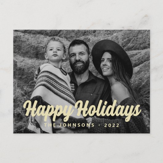 Moderne Eenvoudige cursieve scriptbrochure Foto Feestdagenkaart (Voorkant)