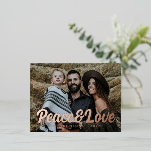 Moderne Eenvoudige cursieve scriptbrochure Foto Folie Feestdagen Briefkaart (Staand Voorkant)