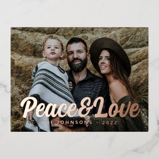 Moderne Eenvoudige cursieve scriptbrochure Foto Folie Feestdagen Briefkaart (Voorkant)