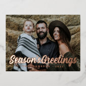 Moderne Eenvoudige cursieve scriptbrochure Foto Folie Feestdagen Briefkaart (Voorkant)