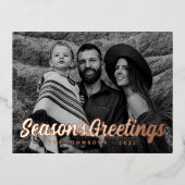 Moderne Eenvoudige cursieve scriptbrochure Foto Folie Feestdagen Briefkaart (Voorkant)