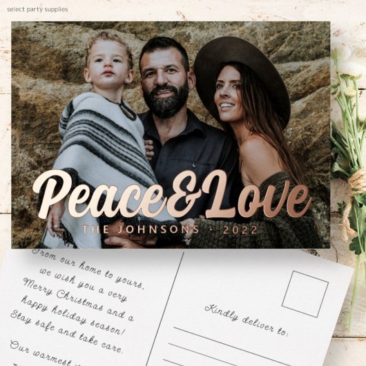 Moderne Eenvoudige cursieve scriptbrochure Foto Folie Feestdagen Briefkaart