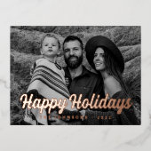 Moderne Eenvoudige cursieve scriptbrochure Foto Folie Feestdagen Briefkaart (Voorkant)