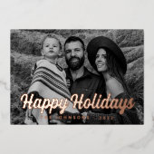 Moderne Eenvoudige cursieve scriptbrochure Foto Folie Feestdagenkaart (Voorkant)