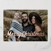 Moderne Eenvoudige cursieve scriptbrochure Foto Folie Feestdagenkaart (Voorkant)