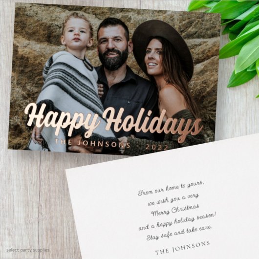 Moderne Eenvoudige cursieve scriptbrochure Foto Folie Feestdagenkaart