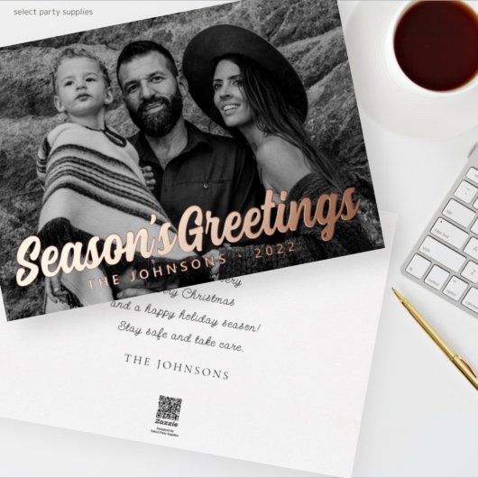 Moderne Eenvoudige cursieve scriptbrochure Foto Folie Feestdagenkaart