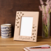 Moderne Eenvoudige Cute Harten Voeg Naam Baby Gegraveerde Lijstjes (Links)