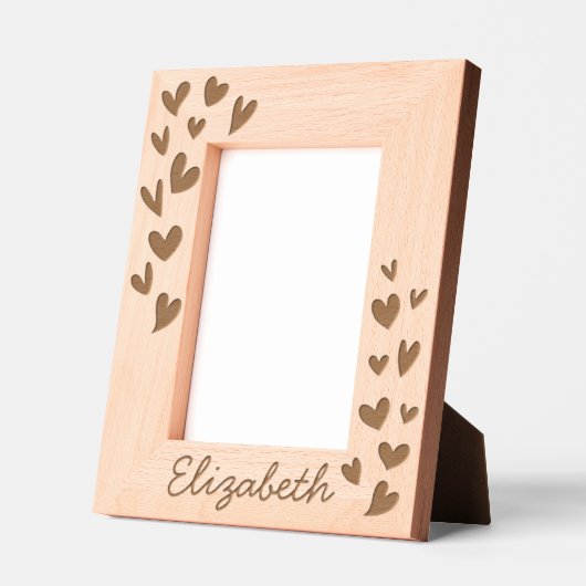 Moderne Eenvoudige Cute Harten Voeg Naam Baby Gegraveerde Lijstjes (Links)