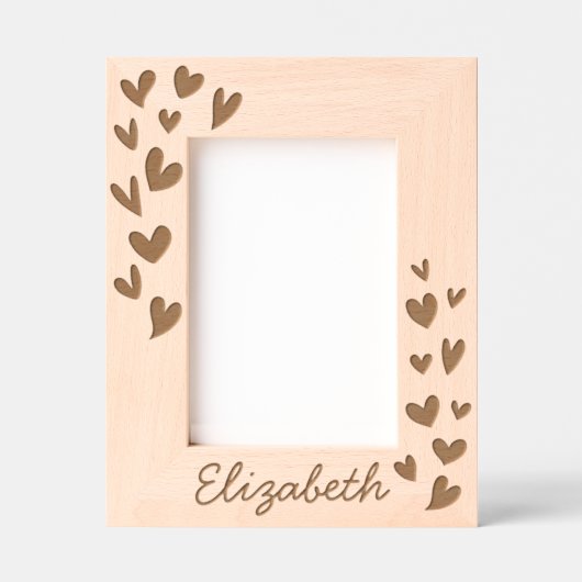 Moderne Eenvoudige Cute Harten Voeg Naam Baby Gegraveerde Lijstjes (Voorkant)