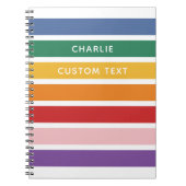Moderne Eenvoudige Cute Regenboog Aangepaste Naam  Notitieboek (Voorkant)